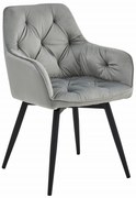 Krzesło JORK360 Obrotowe Do Jadalni Salonu aksamit srebrno-szary 1szt.