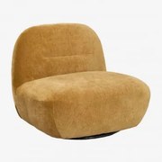 Fotel Obrotowy Z Tkaniny Chenille Sernin Musztardowa Szenila - Sklum