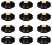 Zestaw 12 czarnych wpuszczanych reflektorów GU10 50 mm IP44 - Dept Nowoczesny Oswietlenie wewnetrzne