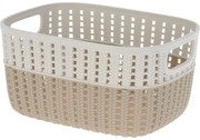 Koszyk plastikowy Duo, kremowy, 23,5 x 17,5 x 11,5 cm
