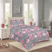 Różowo-szara bawełniana pościel jednoosobowa 140x200 cm Dana – Cotton House
