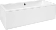 Wanna prostokątna 180 x 80 cm biała do zabudowy odpływ na środku + obudowa INDO MASSI