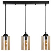 Nowoczesna lampa wisząca na listwie trzy brązowe klosze - 2X V142 M5-A66