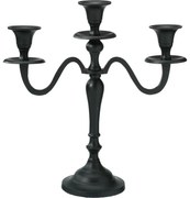 Metalowy świecznik 3-ramienny 29x10x30 cm, kolor czarny, dekoracja 1