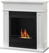 Kominek bioetanolowy JEFFERSON, stojący biokominek, biały, dł. 89,5 x wys. 90,5 x gł. 28