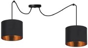 Czarna lampa wisząca z dwoma kloszami o złotym środku - V143 Z9-P76