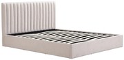 Łóżko ze skrzynią  140 x 190 cm – Tkanina – Beżowy – SARANELI