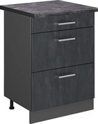 Szafka dolna do kuchni czarny beton 60x60x81.6 r-line