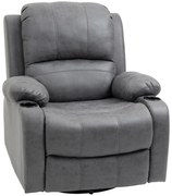 HOMCOM Fotel relaksacyjny z podnóżkiem i funkcją leżenia uchwyt na napoje szary fotel telewizyjny | Aosom PL