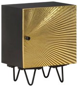 Szafka czarno-złota nocna na metalowych nóżkach H8-M94