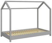 Szare łóżko dla chłopca typu domek 80x180 C5-G00
