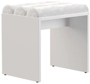 Biały taboret tapicerowany welurem M5-Z07