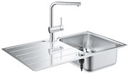 GROHE 31573SD1 - Zestaw zlewozmywaka K500 z ociekaczem i baterią A 86×50 cm, stal nierdzewna