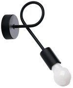 Czarny metalowy kinkiet z widoczną żarówką - A638 F4-R50