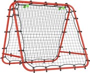 HOMCOM Bramka Piłkarska, Regulowana, Składana, Metalowy Stelaż, 100 x 95 cm, Czerwona