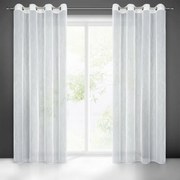 Firana na przelotkach biała gotowa w stylu eko deszczyk 140x260 cm
