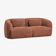 Sofa Modułowy 2-częściowy Z Tkaniny Chenille Coquette Rdzawobrązowy Chenille - Sklum