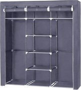 Szafa Tekstylna Z 9 Półkami I 2 Drążkami Na Ubrania M6-W55