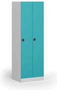 Metalowa szafka ubraniowa S1, 2-drzwiowa, 1850 x 600 x 500 mm, zamek kodowy, drzwi zielone