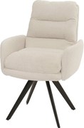Krzesło do jadalni MCW-G66 Bouclé,  kremowy biały, z podłokietnikiem