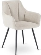 Krzesło Tapicerowane do Salonu NAWARA Kremowe Nowoczesne