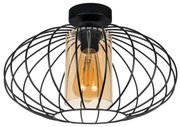 Żyrandol natynkowy CORRINI 1xE27/60W/230V śr. 34 cm czarny/beżowy