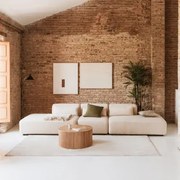 Fogler 3-częściowa Modułowa Sofa Z Podwójnym Szezlongiem Chenille Kremowy Beż - Sklum