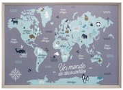 Mapa świata dla dzieci, dekoracja ścienna, 70x50 cm