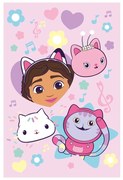 Różowy polarowy koc dziecięcy 100x150 cm Gabby´s Dollhouse "Music" – Jerry Fabrics