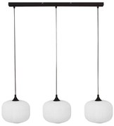 Lampa sufitowa ze szkła i metalu 3 klosze - szer. 99 x wys. 128 cm - Czarny i biały - GLENORA