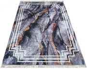 Ciemnoszary prostokątny dywan z motywem marmuru M2-Z32