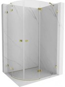 Mexen Lunar kabina prysznicowa półokrągła uchylna prawa 100 x 70 cm, transparent, złota - 833-100P-070L-50-00