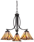 Elstead QZ-ASHEVILLE3 - Żyrandol na łańcuchu Tiffany ASHEVILLE 3xE27/60W/230V