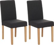 Krzesło do jadalni Littau (zestaw 2 sztuk),  tkanina, czarny, jasne nogi
