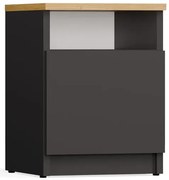 Nowoczesna szafka nocna antracyt + dąb artisan A6-P25