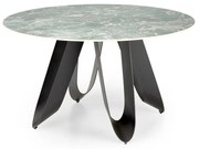 Stół okrągły GIOVANI 135x135 zielony marmur/czarny HALMAR