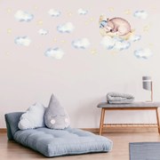 Naklejki na ścianę - Miś na księżycu