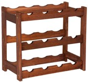 Brązowy drewniany regał na 12 butelek wina - H6-G12