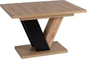 Stół Prostokątny Rozkładany CLARK 120-160 cm Dąb Artisan/Czarny Nowoczesny Loft