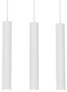Lampa wisząca HUDSON WHITE 3xGU10, biała, potrójna, tuba, na listwie