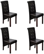 Zestaw 4 pikowanych krzeseł z ekoskóry wenge D6-M31