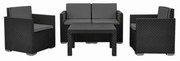 Zestaw ogrodowy Rattan, 4 szt., antracytowy
