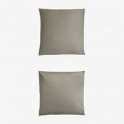 Pack 2 Poszewek Na Poduszki Z Satyny 300 Nitek Sampras Awokado & 60 X 60 Cm - Sklum