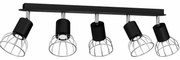 Lampa Sufitowa, czarna, 5 kloszy, kierunkowe, loftowe DANTE BLACK/SILVER 5x mini GU10