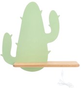 LED dziecięca lampa ścienna z półką CACTUS LED/4W/230V zielona/drewno