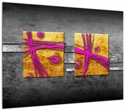 Obraz kolorowych kwadratów na czarnym tle (70x50 cm)