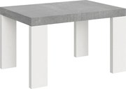 Rozkładany stół 90x130/234 cm Roxell Mix Cementowy blat - Nogi z białego jesionu