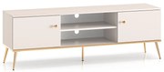 Szafka RTV MELLANIE 160 cm kaszmir/złoty ML MEBLE