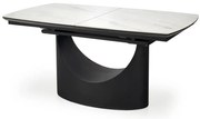 Stół rozkładany OSMAN 160(220)x90 biały marmur/czarny HALMAR