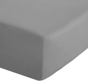Szare prześcieradło z perkalu z gumką 90x190 cm Easy Iron Percale – Catherine Lansfield